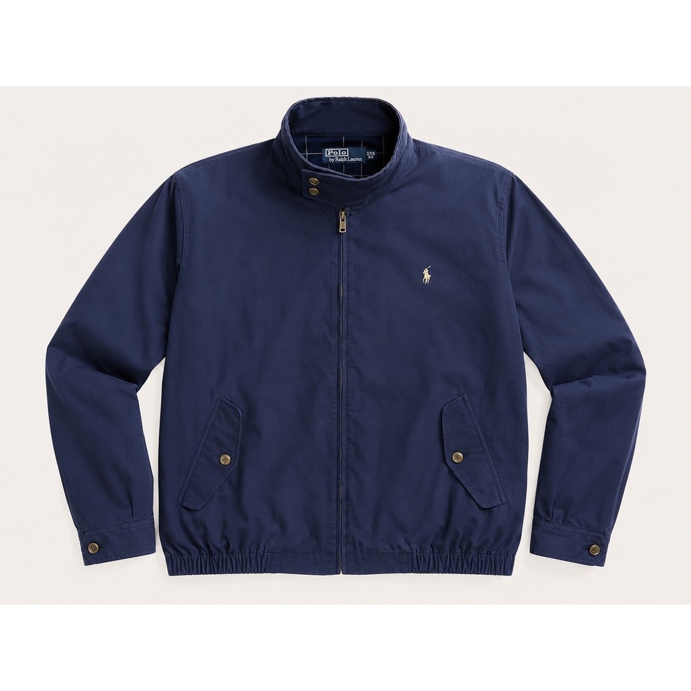 Polo Ralph Lauren Mens XL Navy Blue Harrington Pony Plaid Lined Windbreaker